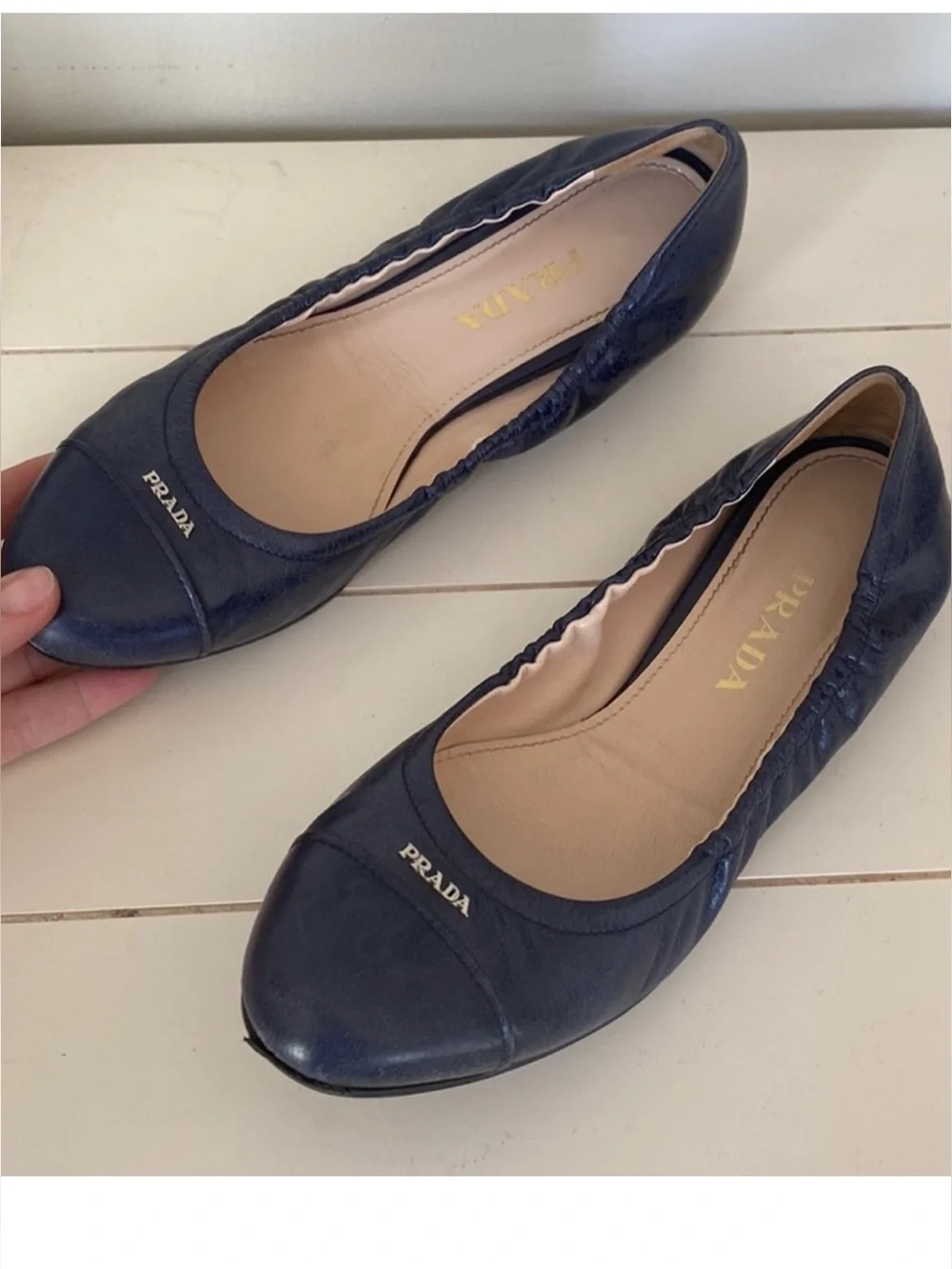 PRADA 靴 Prada | Shoes | Prada Shoes Loafers Flats Size 395 95 Blue Leather